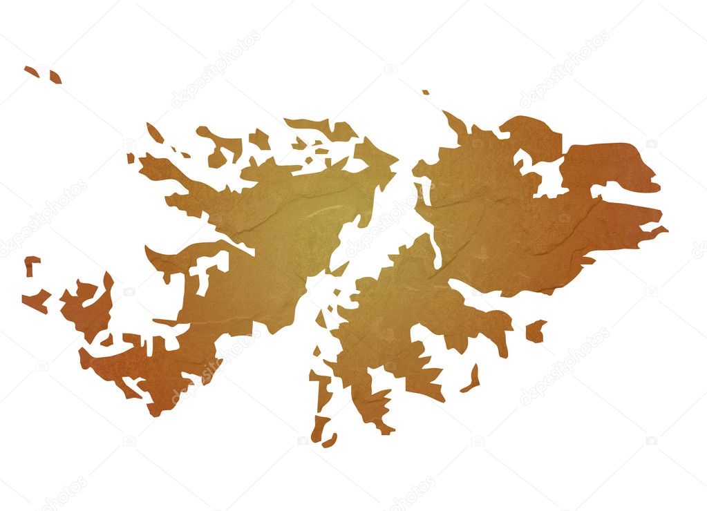 Textured map of Falkland Islands