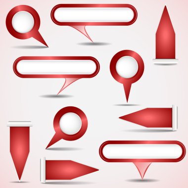 Set of red pointers clipart