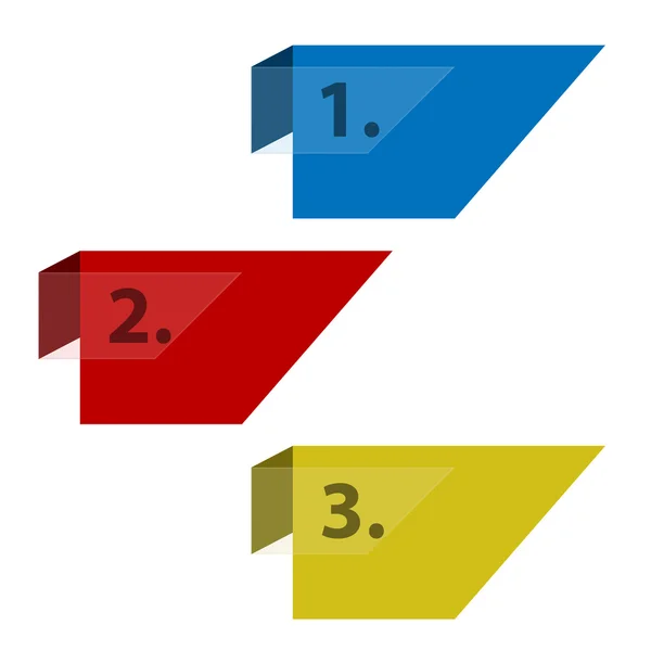 Opțiuni 1-2-3 etichete — Vector de stoc