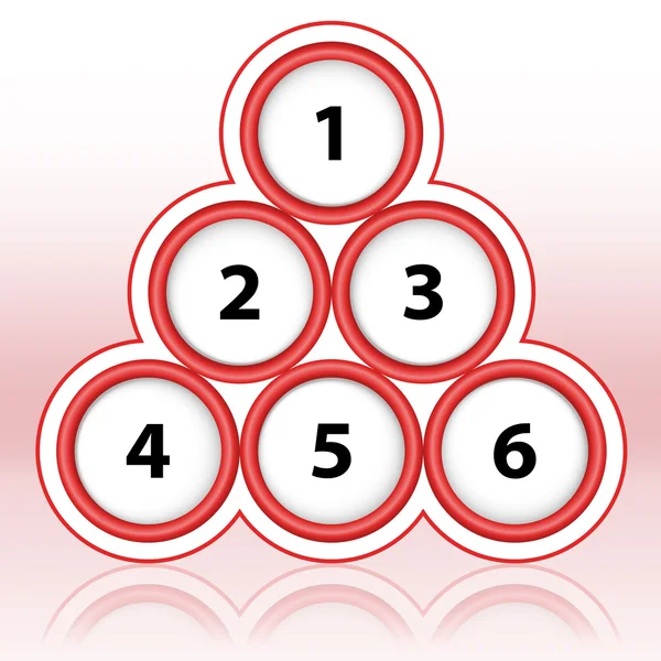 Pirámide roja con números — Vector de stock