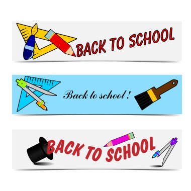 Back to chool banners clipart