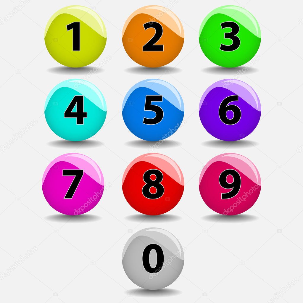 Number balls — Stock Vector © izmask #12019724