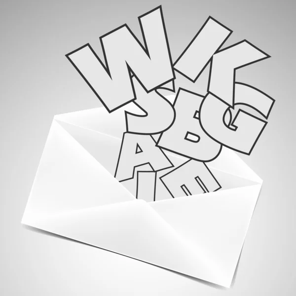 Envelope com letras — Vetor de Stock