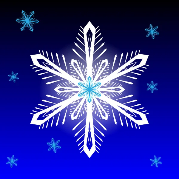 Snowflake on blue background — Stock Vector