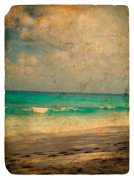 インド洋、セーシェル。古いポストカード. — ストック写真