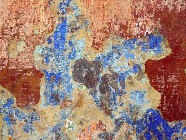 Текстура старої стіни з тріщинами і пухнастою фарбою . — стокове фото
