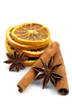 Orange, cinnamon and anise clipart