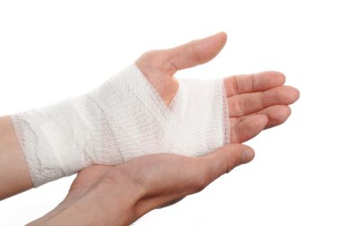 Bandage on a hand clipart