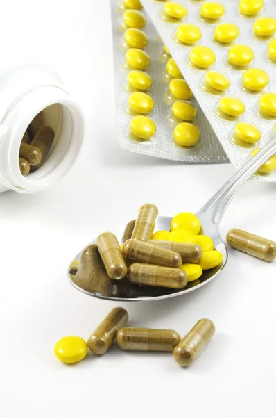 Tabletler ile spon — Stok fotoğraf