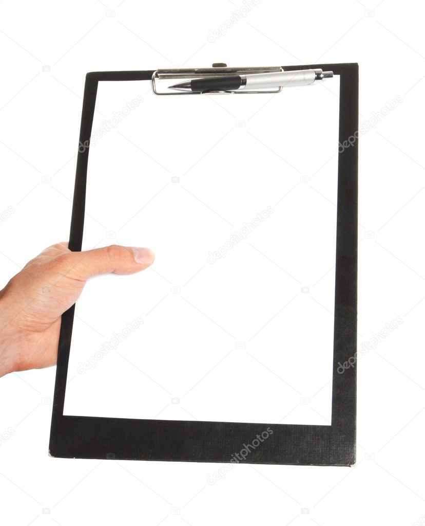Writing a note on a clipboard