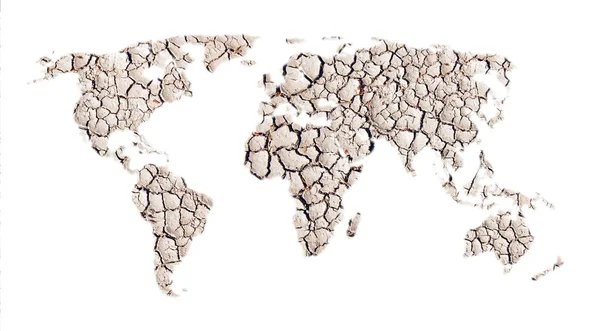 Wereldkaart van droge grond — Stockfoto