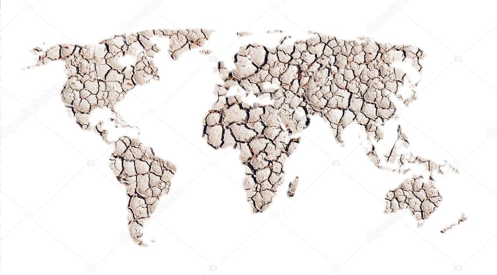 World map of dry ground