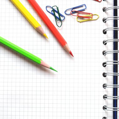 Paper with crayons clipart