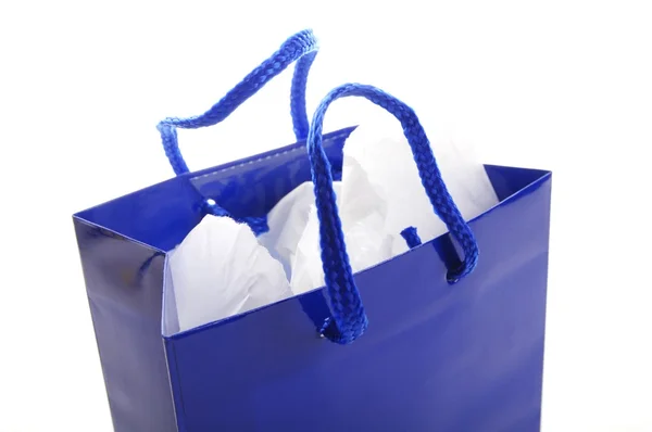Saco de compras azul — Fotografia de Stock