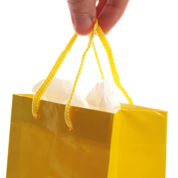 Mão levar um saco de compras — Fotografia de Stock