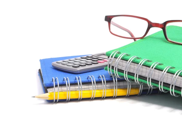Book, glasses and pen — Stock Photo, Image