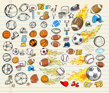 Mega Sports Vector Illustration Set clipart