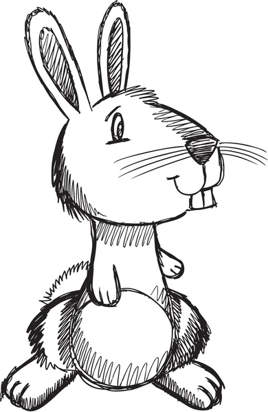 Doodle skiss påsk kanin vektor — Stock vektor