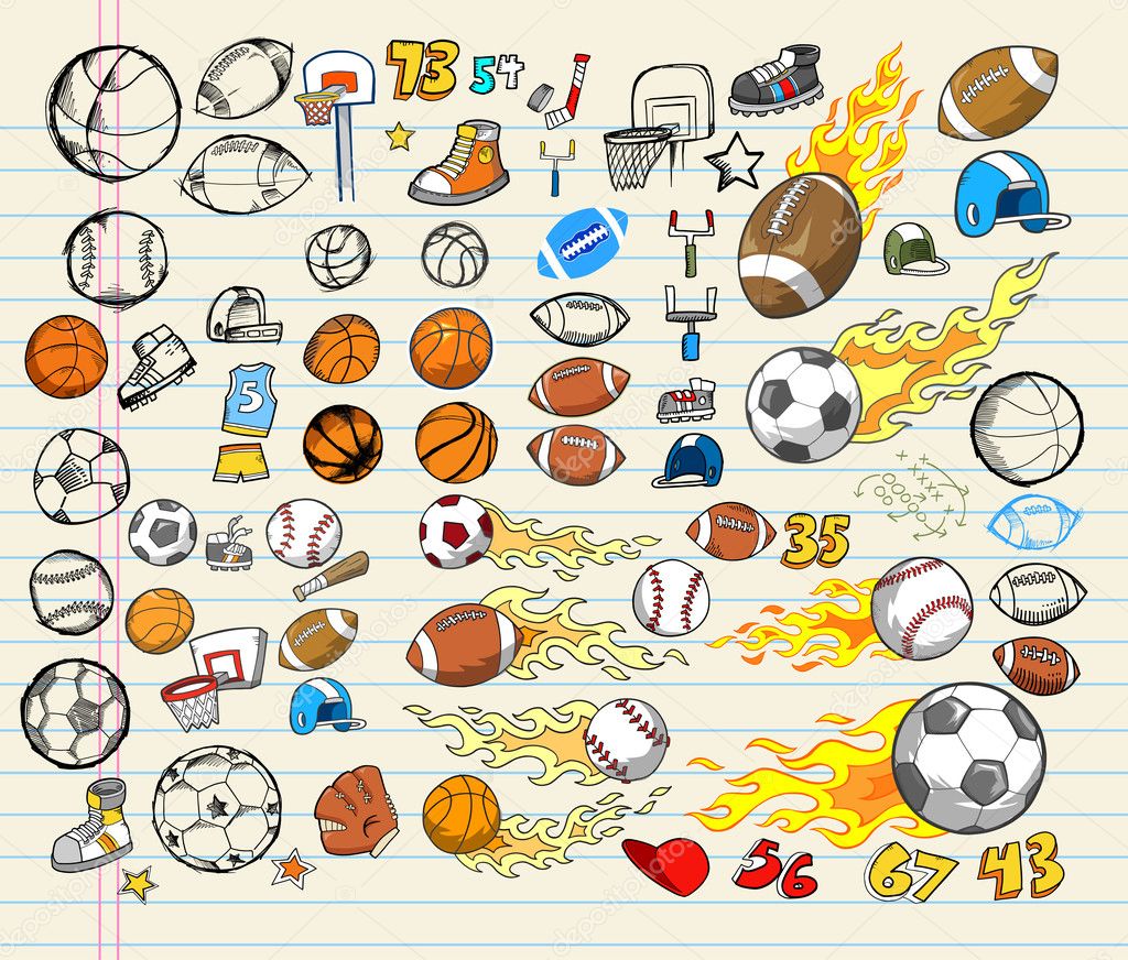 Mega Sports Vector Illustration Set