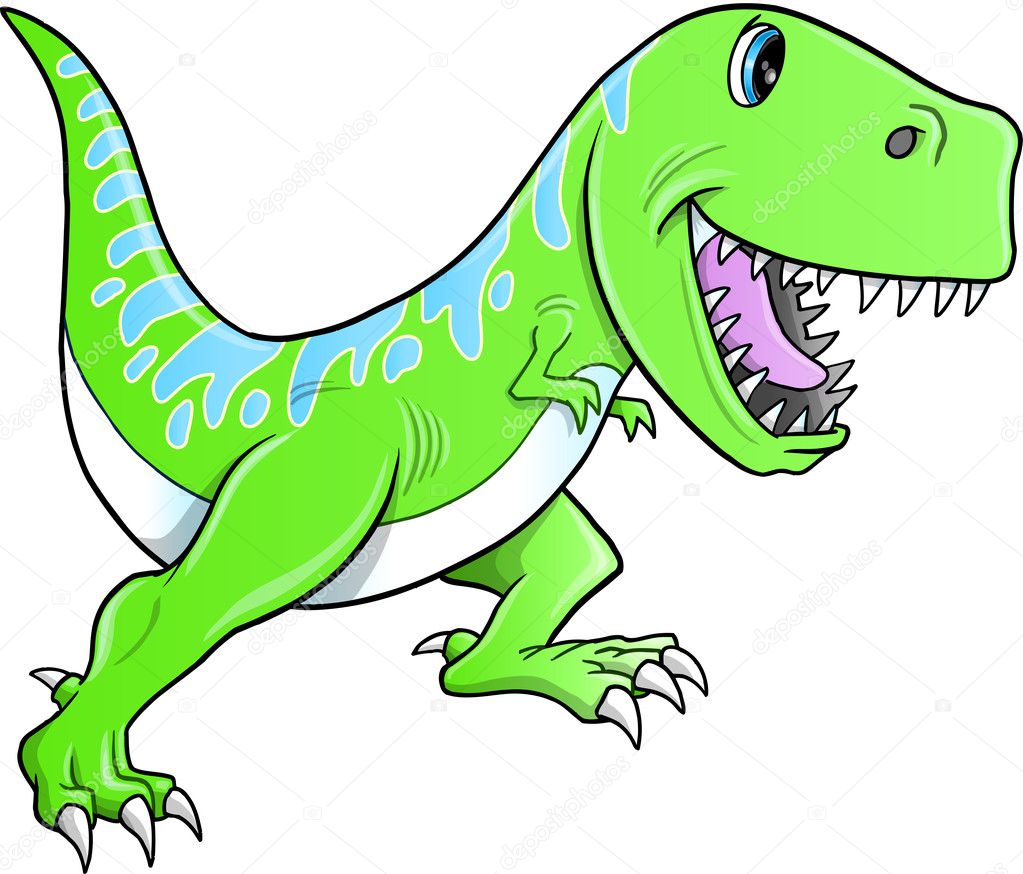 Cute Tyrannosaurus Dinosaur Vector Illustration
