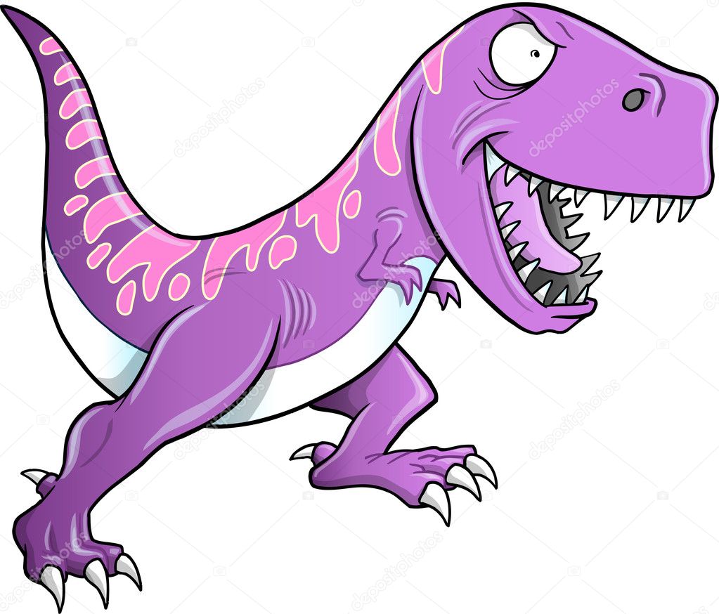 Crazy Tyrannosaurus Dinosaur Vector Illustration