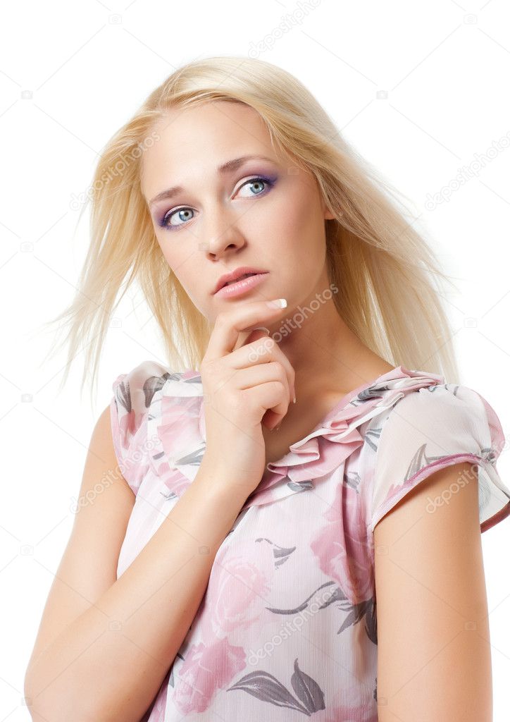 girl looks away and thinks.