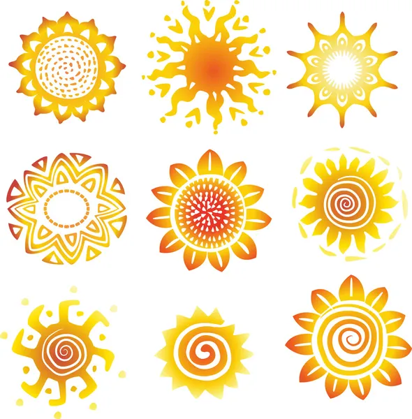 Symbolen van de zon — Stockvector