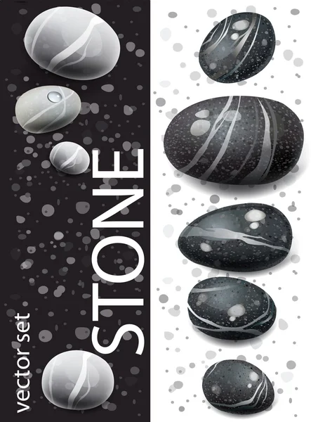 Schwarze und weiße Steine — Stockvektor