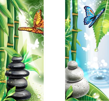 Vertical banners with background of a SPA clipart