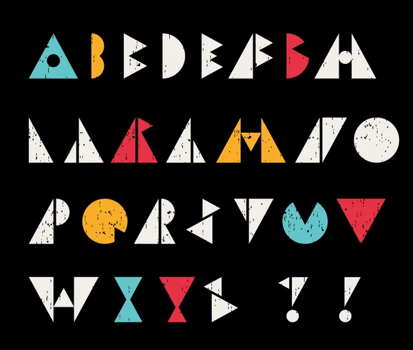 Letras do alfabeto abstrato em estilo retro . — Vetor de Stock