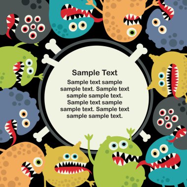 Cute monsters banner. clipart