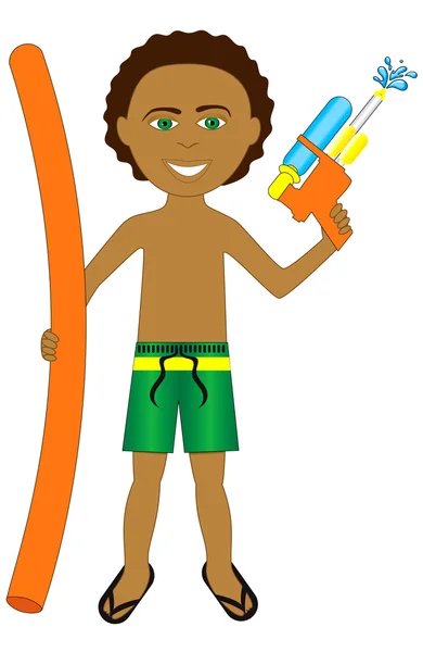 Afro-garçon mixte — Image vectorielle