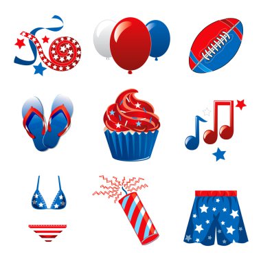July 4th Party Icons clipart