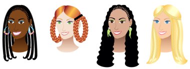 Women with Braids and Plaits clipart