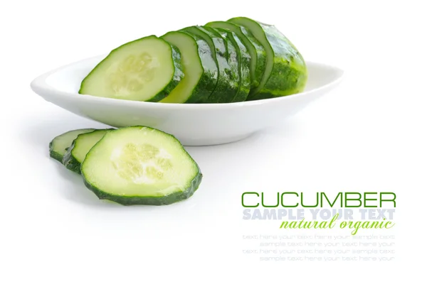Cucumber and slices on a white background — Stock Photo, Image