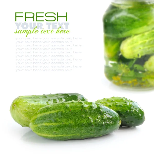 Komkommers zijn op een witte achtergrond — Stockfoto