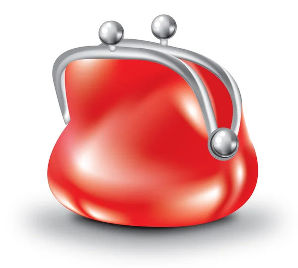 Červená kabelka s kovovou sponou — Stockový vektor