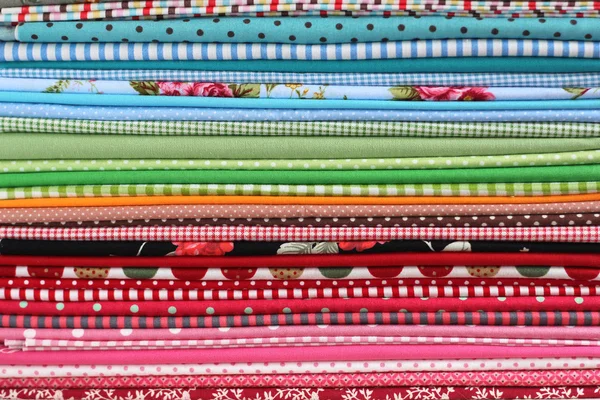 stock image Pile of colorful cotton textile background