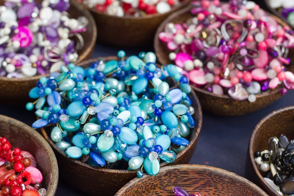 stock image Lovely colored stone jewelry and beads.