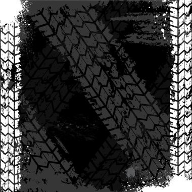 Grunge tire track backgound clipart