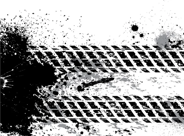 Grunge 轮胎轨道背景与污点 — 图库矢量图片