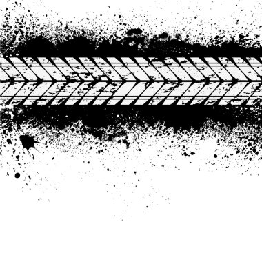 Tire track on ink blots clipart