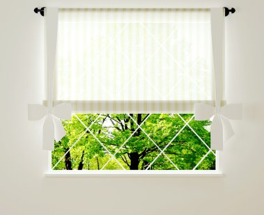 Window in a bright white room. clipart