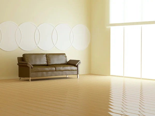 Diseño interior de la sala de estar de luz moderna . — Foto de Stock