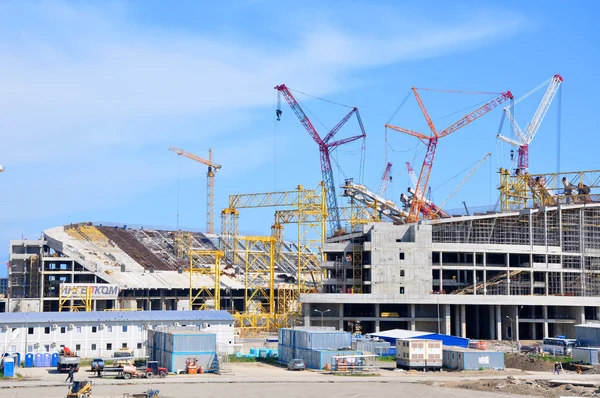 Строительство главного стадиона "Фишт" в Сочи, Россия — стоковое фото