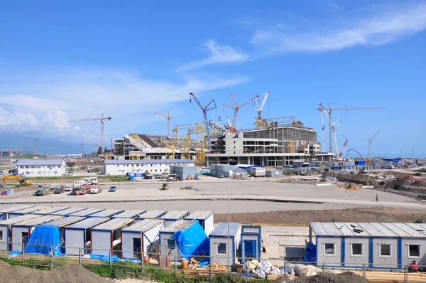 Construção do estádio principal Fisht em Sochi, Rússia — Fotografia de Stock