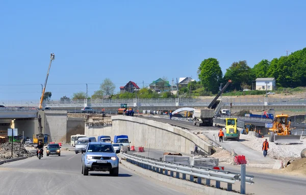 Výstavba dvou tier silniční výměnu "adler ring" v Soči — Stockfoto