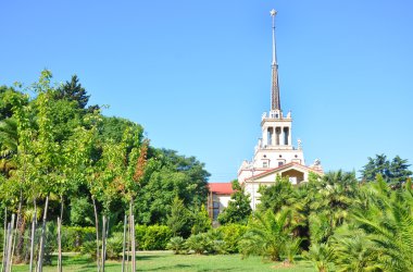 Sochi Sea Port in summer clipart