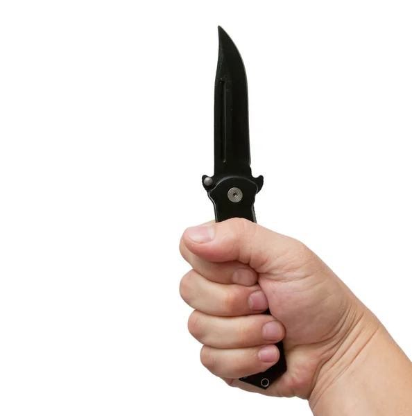Knife in man hand — Stockfoto