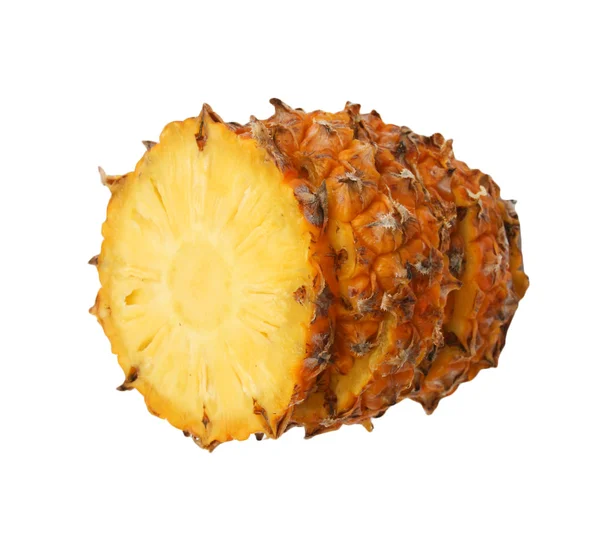 Szeletelt?? ananász, fehér háttér — Stock Fotó